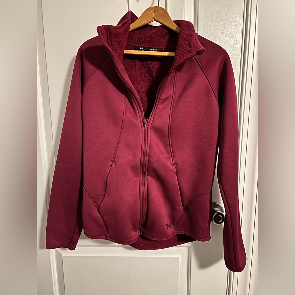 Under Armour ladies, medium, burgundy, full zip jacket.